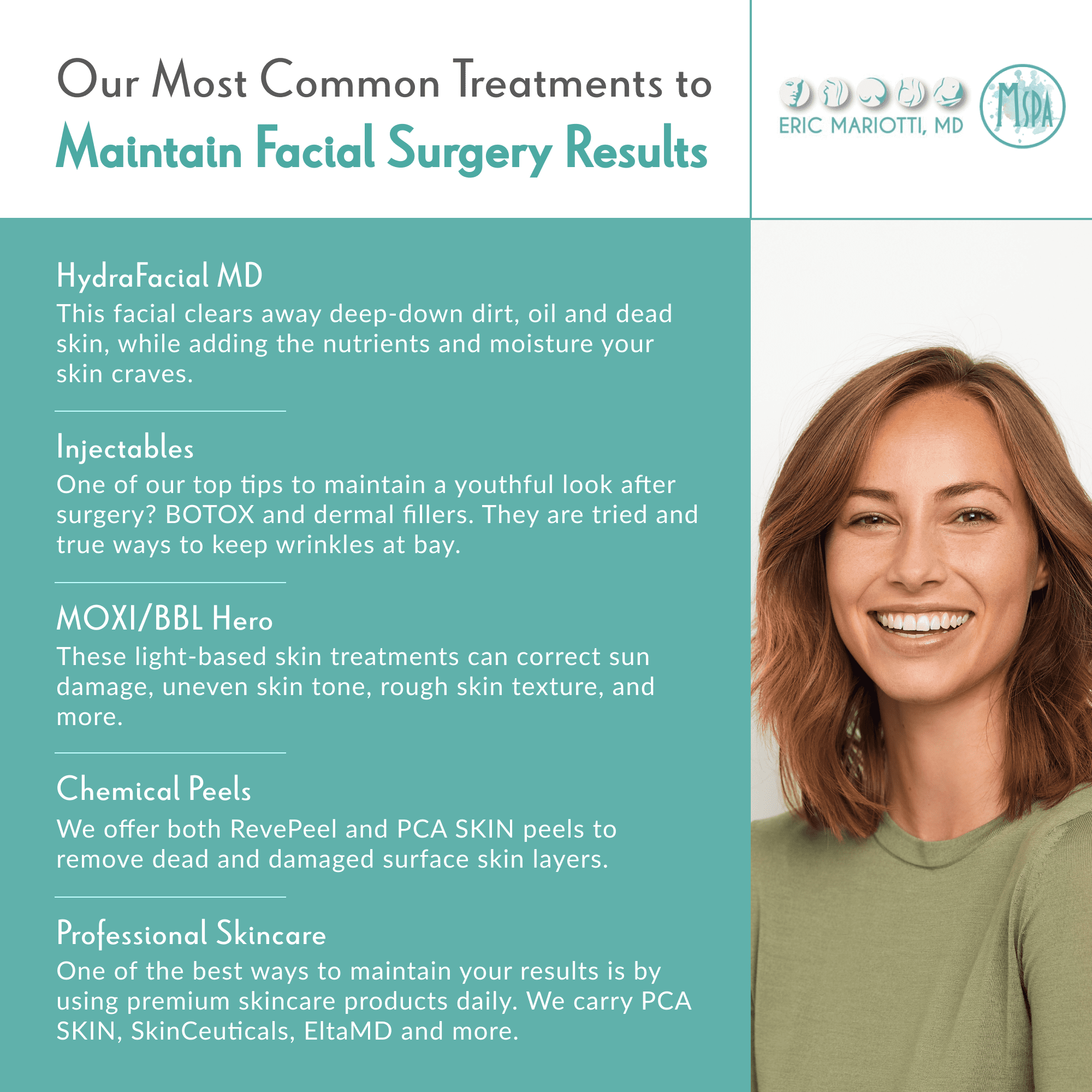 Our Most Common Treatments to Maintain Facial Surgery Results